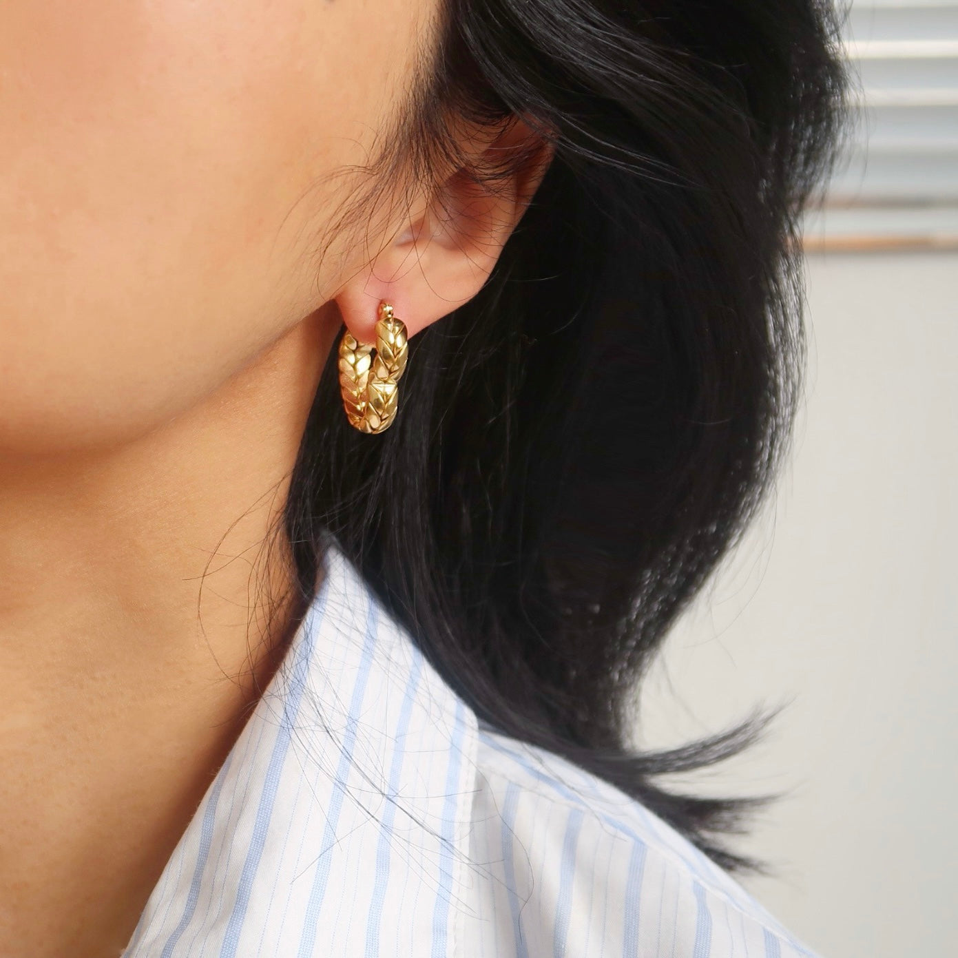 Heart Braided Hoops