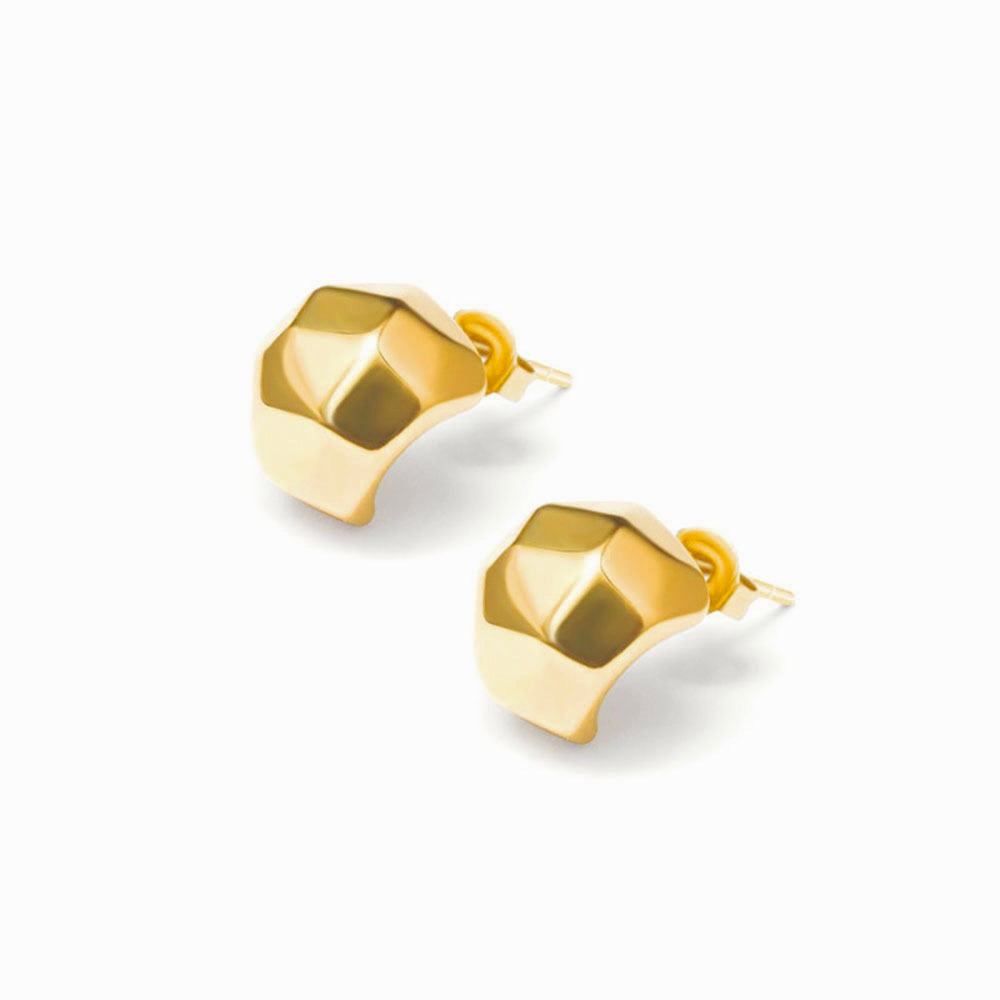 Sculpted Gold Huggie Earrings