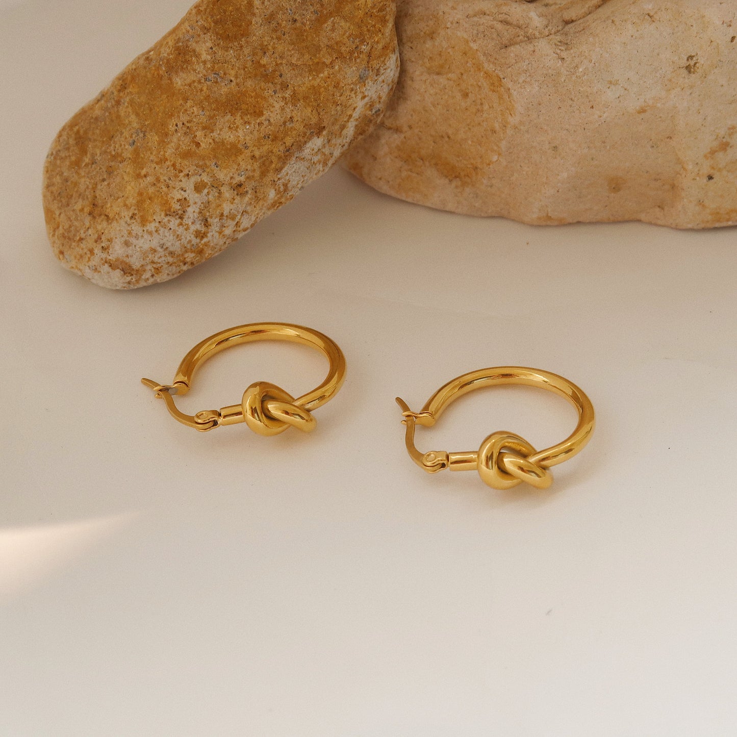 Gold Knot Hoop Earrings