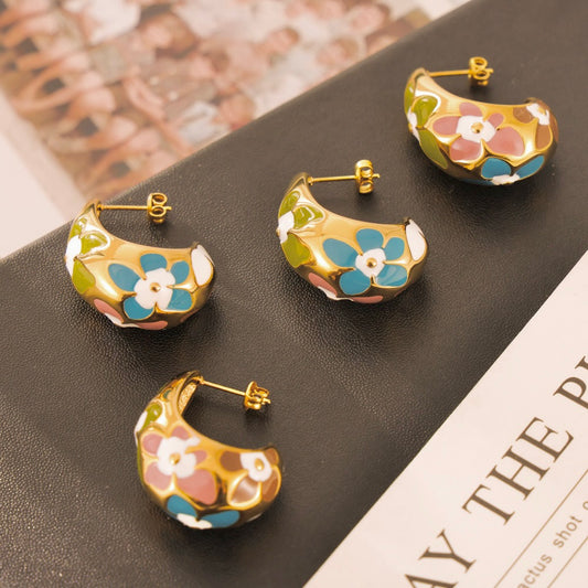 Golden Bloom Hoops