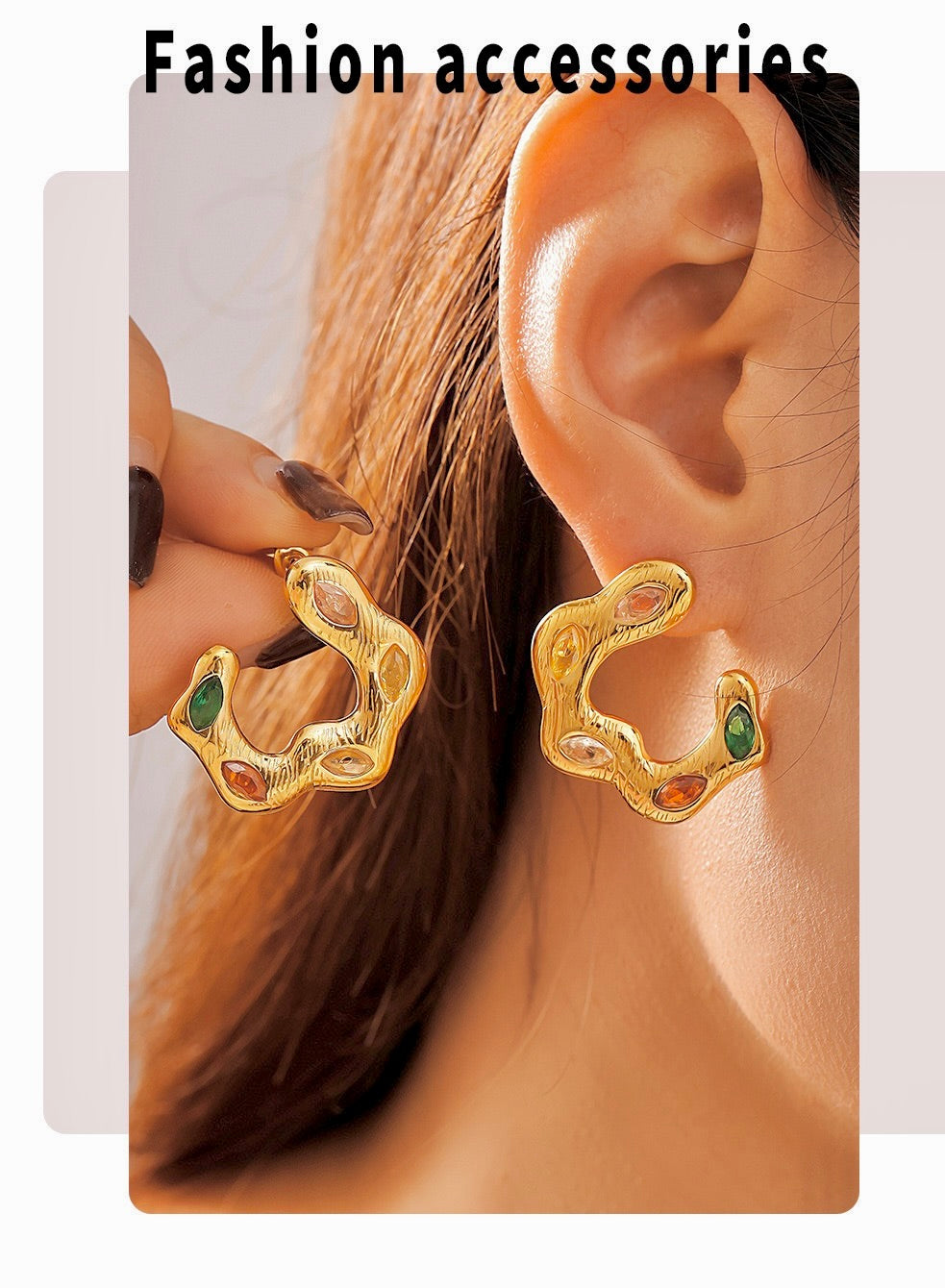 Golden Gemstone Harmony Earrings