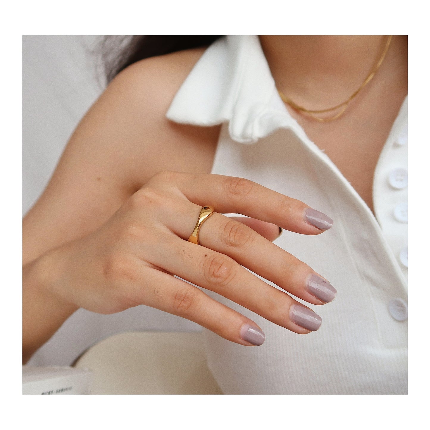 Smooth Gold Wave Ring