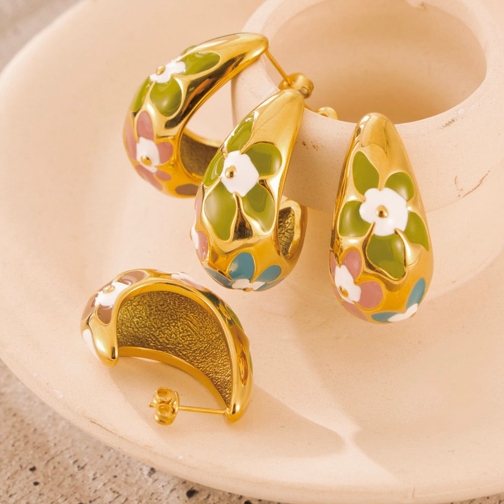 Golden Bloom Hoops