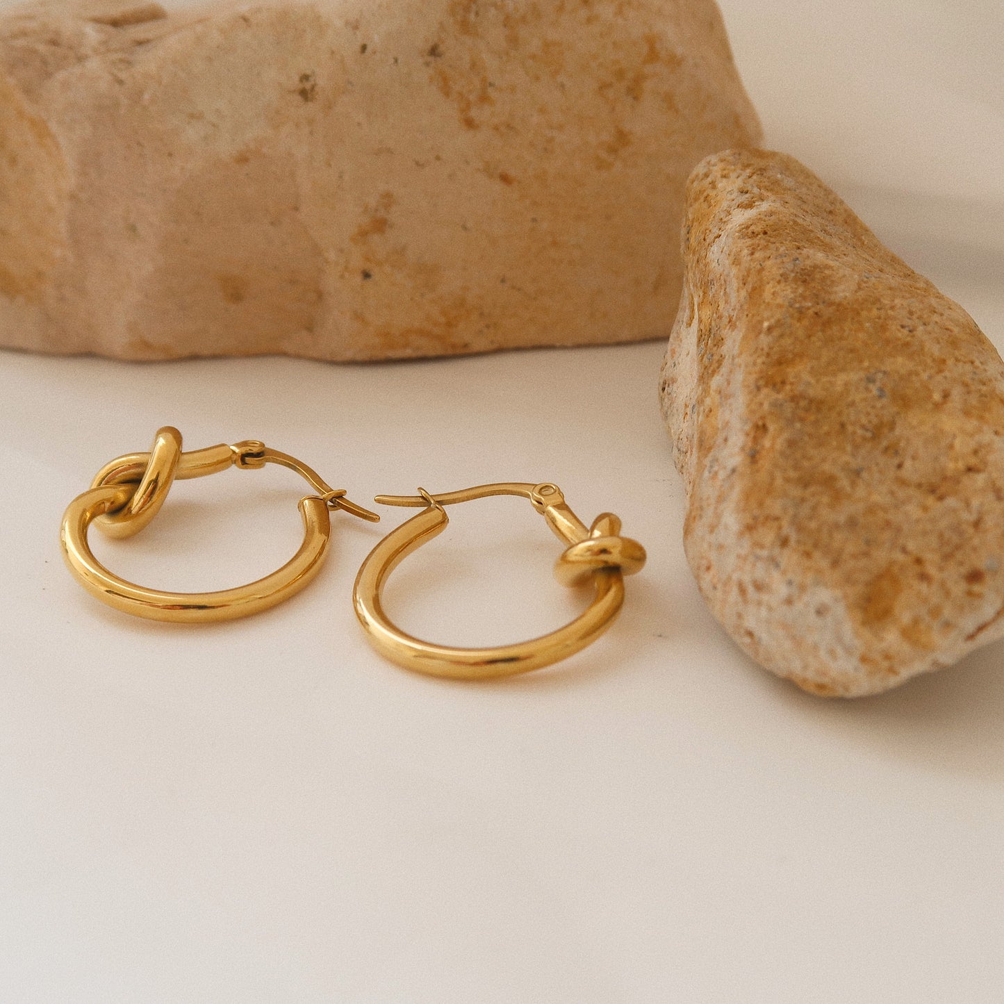 Gold Knot Hoop Earrings