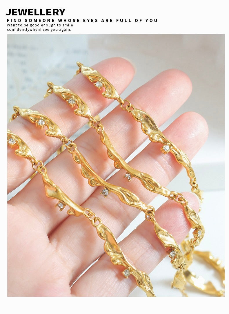 Liquid Gold Wave Bracelet