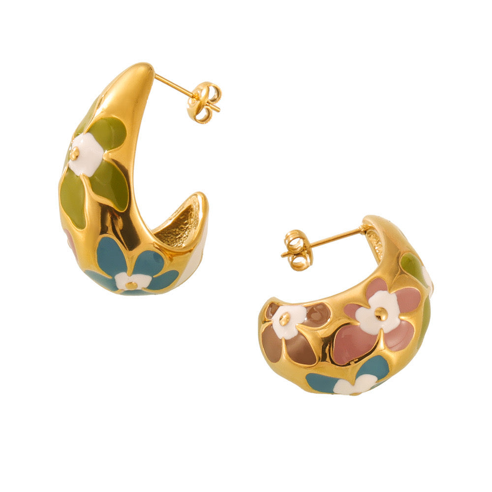 Golden Bloom Hoops