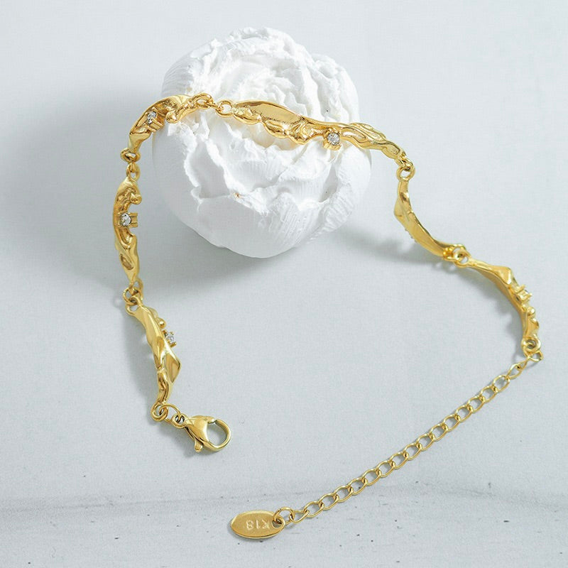 Liquid Gold Wave Bracelet