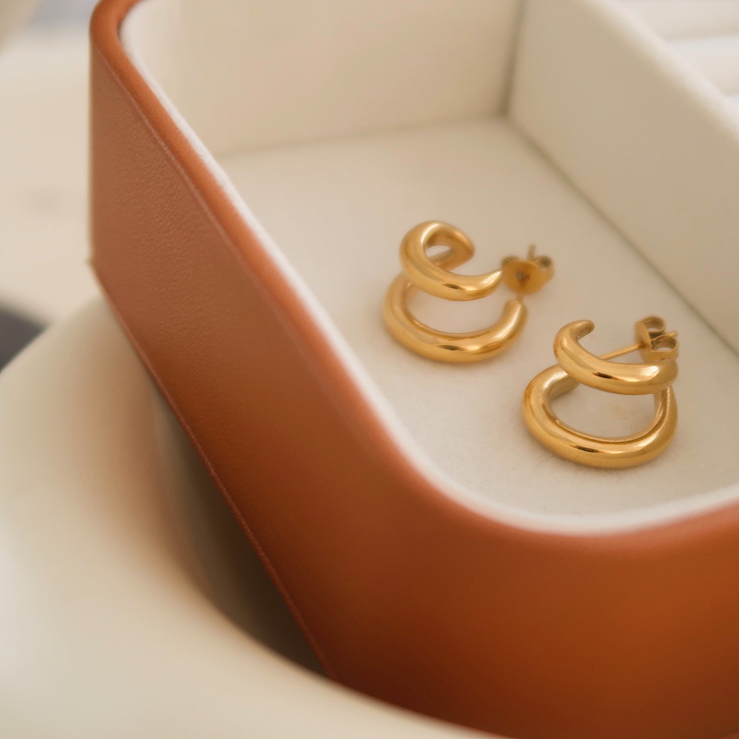 Gold Twist Hoop Earrings