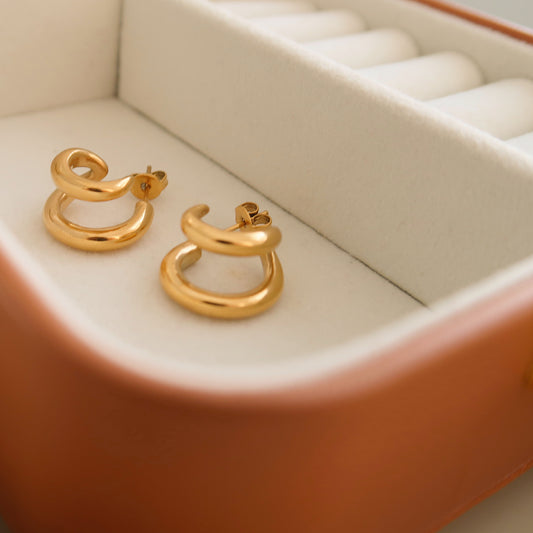 Gold Twist Hoop Earrings