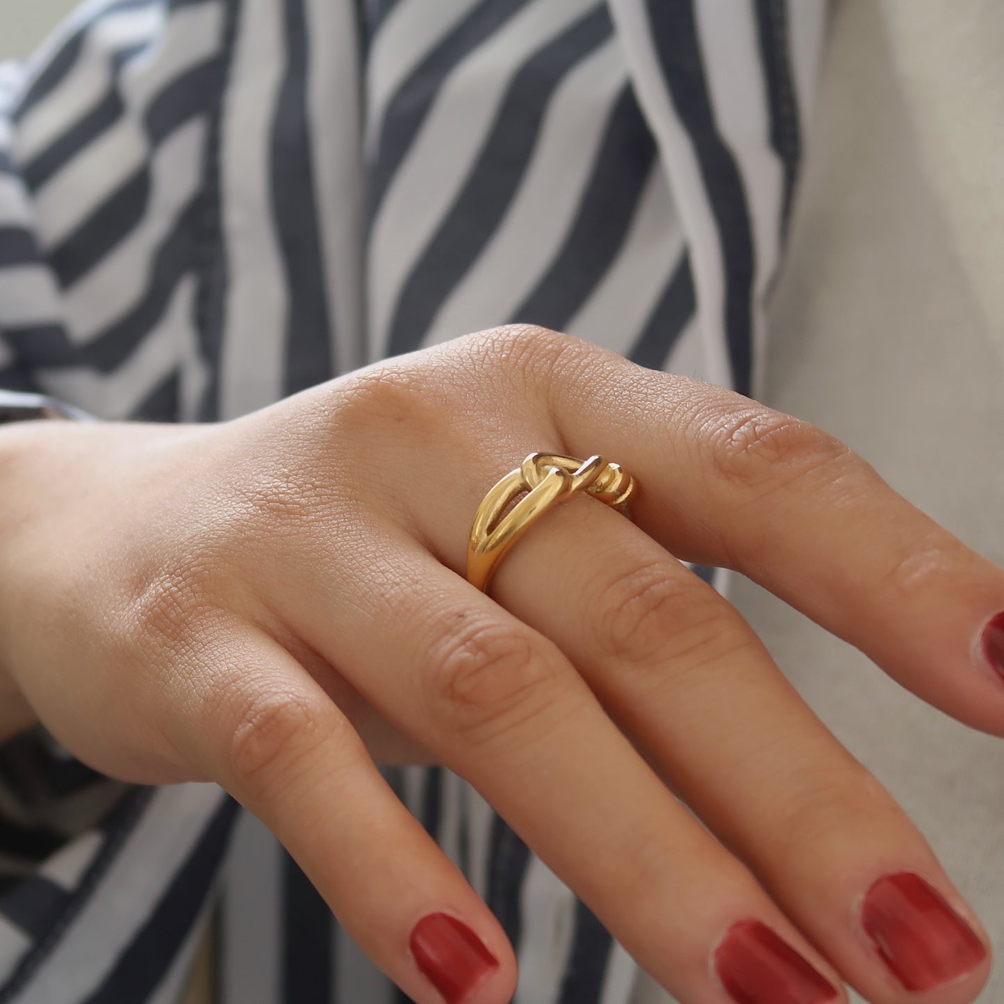 Gold Knot Open Ring