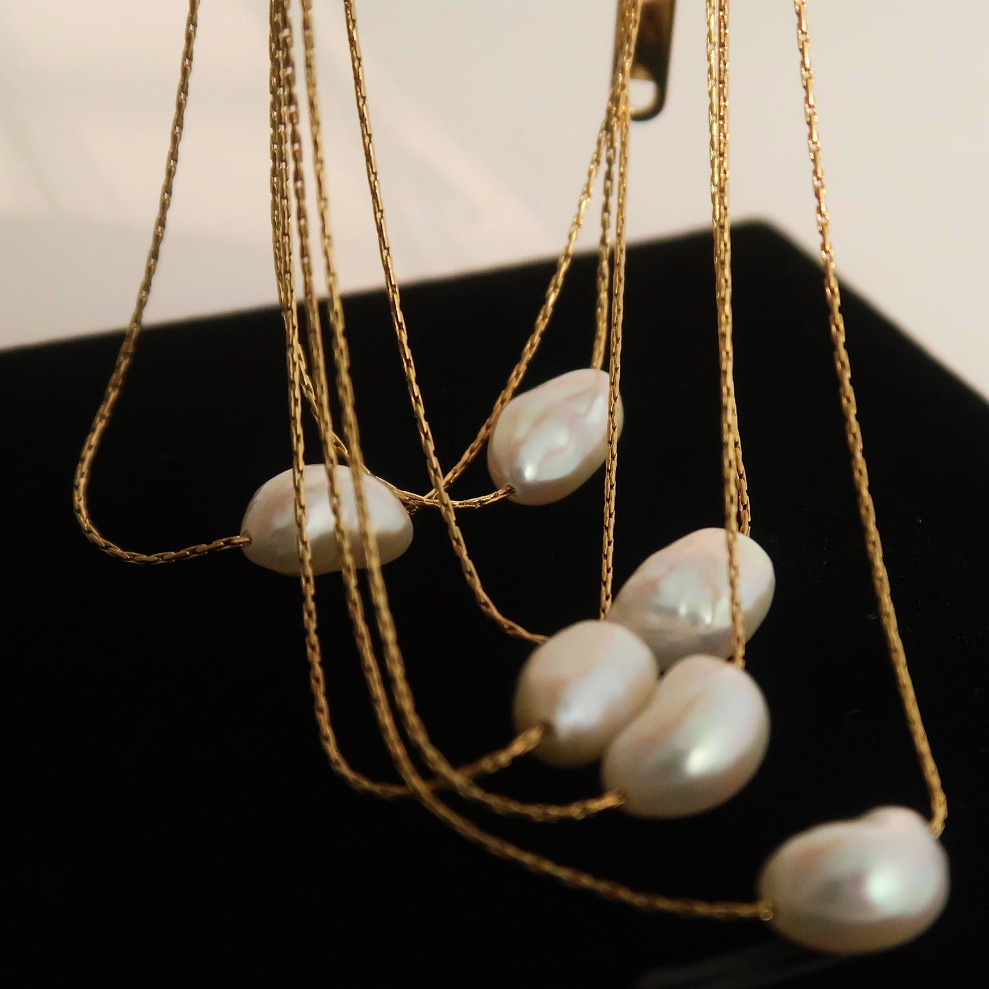 Delicate Pearl Charm Necklace