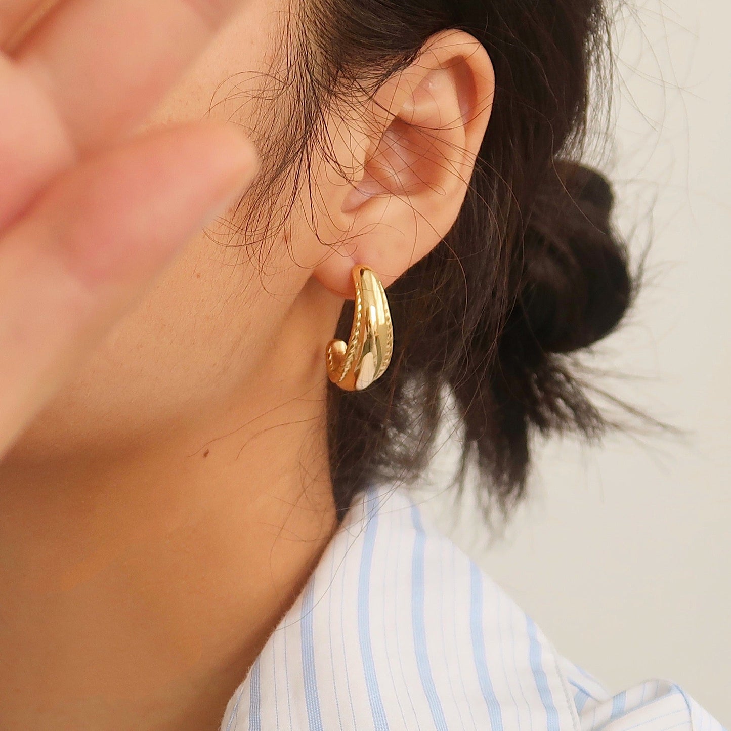 Golden Rope Hoop Earrings