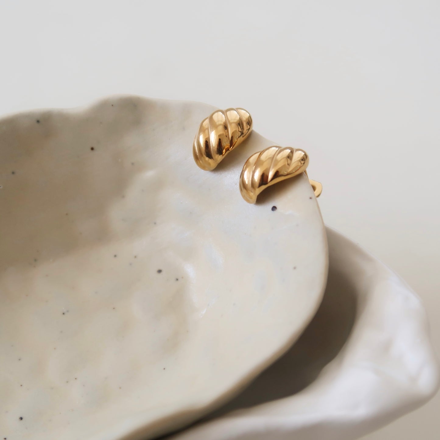 Croissant-Inspired Golden Spiral Studs