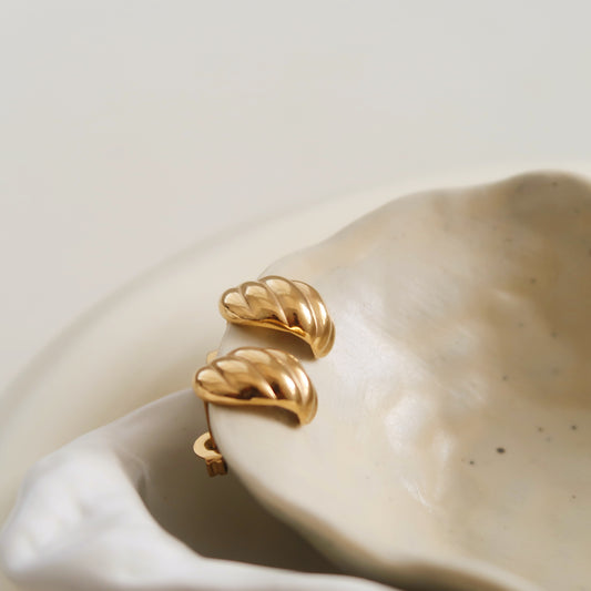 Croissant-Inspired Golden Spiral Studs