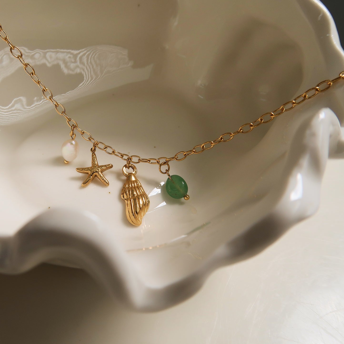 Beach Charm Gold Necklace